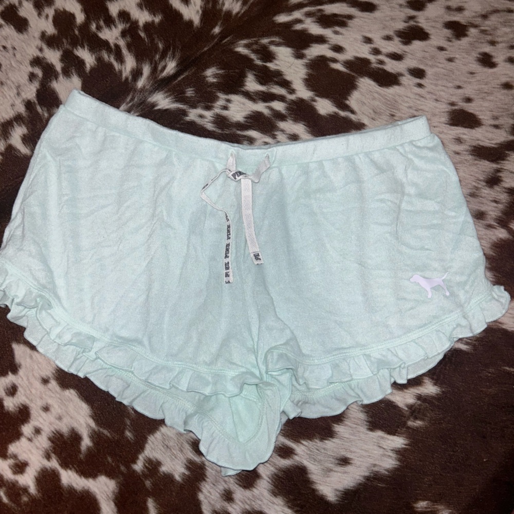 Medium PINK sleep shorts. Mint colored